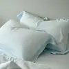 Conjunto de quatro peças Lenzing Tencel liso, simples e elegante, com painéis de canto e bordas largas, capa de edredom de toque fresco minimalista para o verão, para dormir sem roupa