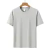 Top unisex liso de manga corta, cuello redondo, 230g, 21 hilos, peinado compacto, hilado siro, algodón puro, simple, versátil