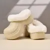 Pantuflas Cerradas Estilo Nuevo 2026 para Mujer, Uso en Exteriores, Suela Gruesa, Que Aumentan la Altura, Pantuflas Peludas para Mujer, Modernas, Versátiles, Casuales, Pantuflas de Algodón Cálidas