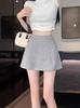Falda Deportiva Gris Americana para Mujer Verano Nueva Casual de Cintura Alta Sexy Corta para Mujer Petite de Corte A Cadera
