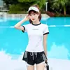 Traje de Baño para Mujer 2026 Nuevo Estilo Deportivo Estudiantil Dividido de Dos Piezas Tallas Grandes Adelgazante para Chicas Ligeramente con Sobrepeso Clase de Natación Traje de Baño para Aguas Termales