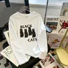 Camiseta de Manga Corta Bestseller de Almacén Lightning Manga Larga Mujer Otoño Invierno 2026 Holgada Gato Versátil Top de Pareja Comercio Exterior Transfronterizo