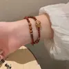 Pulsera de Piedra de la Fortuna Feliz Ping An 2024 Estilo Chino Nuevo para Mujer Estilo Étnico Retro Diseño Nicho Ins Joyería de Cuentas