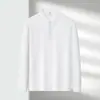 Camisa Polo Masculina de Manga Longa Business Cor Sólida Gola Lapela Camiseta Top Base Layer Masculino Raio Armazém Barato Atacado