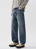 Pantalones vaqueros largos casuales Muqiu para hombre, de cuatro vías de estiramiento, lavados, desgastados, de alta gama, estilo vintage old money