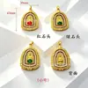 Colgante Giratorio de Buda Antiguo Chapado en Oro Incrustado con Diamantes con Avalokiteshvara, Colgante de Collar de Jade para Girar la Fortuna, Pequeño Regalo