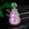 Oferta viva calcedônia 925 pingente de cabaça banhada a prata luxo incrustado ágata verde Fu Lu ágata rosa pingente de gelo branco