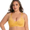 Sutiã Feminino Grande Tamanho Transfronteiriço, Ajustável para Seios Grandes, Pequeno e Fino, Aro de Aço com Memória, Renda Sexy Retratora de Seios