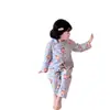 Conjunto de Ropa de Casa para Niños Estilo Coreano Pijamas de Primavera y Otoño para Niños y Niñas Ropa de Aire Acondicionado de Manga Larga con Dibujos Animados para Padres e Hijos