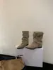 Botines cortos plisados de tacón grueso con hebilla de cinturón retro estilo coreano para mujer, novedad Otoño/Invierno 2026, puntera puntiaguda, versátiles botas de montar para mujer