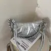 Bolso de Mano Plateado para Mujer, Nuevo Modelo de Verano 2026, Bolso de Hombro de Viaje Moderno y Exquisito, Bolso de Axila, Bolso Cruzado de Cuerno