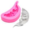 Anjo Bebê Molde de Silicone para Bebê Pena Posição de Dormir Bebê Forma para Bolo Invertido Molde de Assar DIY