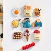 Ímãs de geladeira 3D, grande coleção de uma variedade de personagens de desenhos animados gourmet para café da manhã, adesivos magnéticos, ímãs de geladeira, decorações para casa