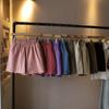 [Bizheng] 2024 verano nuevo artístico simple elástico cintura alta shorts Joker slim pantalones casuales de mujer coreanos 1328