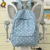 Mochila minimalista de estilo japonés, inspirada en la dopamina, con lunares coloridos: una mochila escolar elegante, informal, ligera y de gran capacidad para estudiantes de secundaria