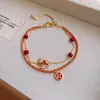 Novo Bracelete de Cavalo do Ano do Zodíaco Fio Vermelho Retro Simples Estilo Chinês, Acessório de Mão de Moda High-End de Luxo Leve Personalizado para Mulheres
