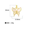 Moda Transfronteiriça Liga de Cobre Micro Diamante Zircônia Colorida Borboleta Pingente Acessórios DIY Acessórios de Colar Atacado