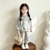 Conjunto Dulce para Niñas Estilo Coreano Sudadera Linda y Pantalones Jogger Conjunto Casual Holgado de Dos Piezas para Niños Pequeños Ropa Infantil a la Moda