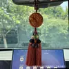 Pingente de Carro de Luxo Viagens Seguras Riqueza Dourada Pingente de Carro Ornamento de Espelho Retrovisor Ornamento de Madeira de Pessegueiro para Pendurar no Carro