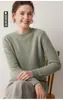 26 Otoño Invierno Nuevo Grueso Cuello Redondo 100% Cachemira Suéter Pulóver para Mujer Tejido Holgado Top de Capa Base