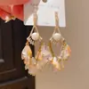 Brincos de Franja com Zircônia, Pérola Sintética e Cristal, Estilo Palácio Francês, Acessórios de Luxo Acessível Retrô, Brincos de Nicho de Alta Qualidade para Mulheres