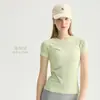 Ropa de Yoga Tongji Tops para Mujer, Nuevo Estilo Verano, Cuello Redondo, Ajustado, Sin Costuras, Manga Corta, Transpirable, Para Correr, Entrenamiento de Fitness