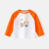 Roupas infantis outono nova camisa de base 2024 Camiseta infantil de manga comprida para meninos estilo coreano Camiseta de bebê Roupas para meninos