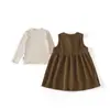 Vestido Chaleco MDD de Pana Directo de Fábrica para Niños 2026, Camiseta Básica Estilo Coreano para Niñas, Vestido de Otoño Estilo Bosque