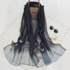 Nueva bufanda de lana de seda con mariposas bordadas de primavera y verano, estilo coreano, bufanda de seda que combina con todo, chal para mujer, venta al por mayor en vivo