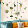 Cesta colgante creativa nueva con maceta, fondo de mariposas, pegatinas de pared de PVC para habitación infantil, dormitorio, sala de estar, renovación, pegatinas de pared removibles