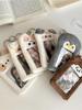 Portatarjetas de identificación de peluche de dibujos animados japoneses y coreanos, lindo animal, tarjeta de comida para campus, aidou, tarjeta pequeña, foto, colgante de exhibición portátil
