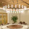 Lustre circular de cristal pós-moderno para suítes de hotel, restaurantes, salas de jantar privativas e projetos de catering, luminária de dupla camada