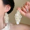 Aretes de Borla con Cuentas de Flores de Aliento Nocturno ~ Aretes de Tuerca para Mujer con Flores de Color Contraste Retro, Aretes de Tuerca para Vacaciones, Aretes de Estilo Étnico