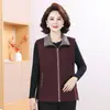 Novo Colete de Primavera e Outono para Mulheres de Meia-idade e Idosas, Colete Outerwear Solto para Mães, Jaqueta Sem Mangas Espessa, Versátil