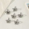 Estrella de cinco puntas hueca incrustada con colgante de estrella de circonita Pulsera hecha a mano DIY Collar Colgante para pendientes Cuentas sueltas