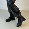 2026 Estilo Coreano Nuevas Botas Cortas con Tacón Grueso y Suela Gruesa con Cordones Elásticas Adelgazantes para Mujer Cremallera Trasera Botas Martin Adelgazantes