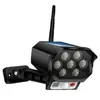Luz Solar para Jardín Exterior con Cámara Falsa Simulada, Luz de Vigilancia, Iluminación Exterior, Luz Antirrobo con Sensor de Movimiento