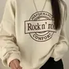 Sudadera Gruesa con Cuello Redondo y Forro Polar para Mujer, Top Holgado con Capucha, Chaqueta Pulóver de Manga Larga de Marca Moderna para Otoño e Invierno