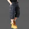 Moda de Verano Pantalones Cortos de Algodón de Pierna Recta Cargo Modernos Sueltos Cómodos Versátiles para Exteriores Pantalones Deportivos de Siete Puntos con Múltiples Bolsillos
