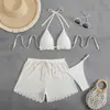 Nuevo Traje de Baño Dividido Sexy Bikini Europeo y Americano de Tres Piezas Boxer Ajustado Conservador Adelgazante Ropa de Baño Transfronteriza de Amazon