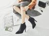Oferta Especial Botas Curtas de Salto Alto para Mulheres, Botas Chelsea Stiletto, Novas Botas de Couro Bico Fino Estilo Britânico de Outono, Atacado Transfronteiriço