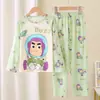 Amazon 2025 Novo Pijama Infantil Meninas Primavera e Outono Manga Longa Crianças Meninas Meninos Crianças Médias e Grandes Roupas de Casa de Outono