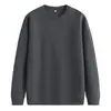Mono Ligero de Punto Canalé Hombro Caído Color Sólido Sudadera con Capucha Cuello Redondo Logo Personalizado Base Lisa Color Sólido Estampado de Texto