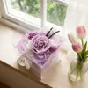 Selección Premium Popular Jabón Portátil Flor de Rosa Eterna Ramo en Caja de Regalo Transparente Empaque, Colores Vibrantes, Genial como Recuerdo