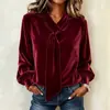 Europeu e Americano Transfronteiriço 2026 Outono/Inverno Novo Amazon Veludo Design de Moda Sentido Fita Roupas Femininas Moletom Cor Sólida Camiseta