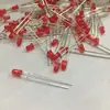 Nuevo en stock 3MM rojo rojo pierna larga enchufe directo LED diodo emisor de luz F3 luz roja roja alto