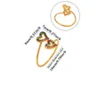 Novo produto internacional: anel de flor borboleta com zircônia colorida para mulheres, banhado a ouro 18k, estilo de moda europeu e americano, anel para dedo indicador, joias de aço inoxidável