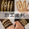 Pulsera Personalizada de Acero Inoxidable con Diamantes Completos, Pulsera Versátil Exquisita de Nicho para Uso Diario, Joyería de Mano Simple al por Mayor