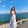 Foto real 2023 Verão novo design top colete franjado + elegante vestido de alça estilo férias na praia