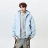Jaqueta de Algodão com Capuz Jack Chuan Yang Marca Moderna Masculina para Homens, Estilo Americano de Inverno Pesada Solta Versátil Casaco de Algodão para Casal para Homens